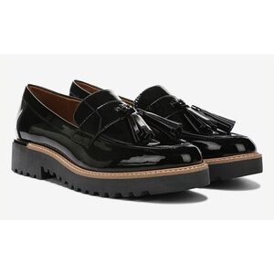 Franco Sarto Carney Patent Tassel Lug Sole Loafer Leather